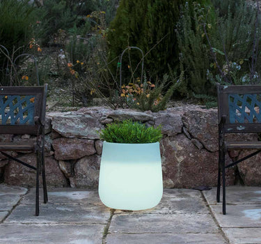 Round flowerpot with light CAMELIA 40