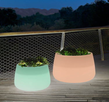 Round flowerpot with light CAMELIA 40