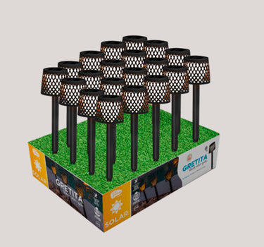 Pica solar para jardín Gretita (Pack 20) - Color Negro