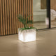 Square flower pot with light NARCISO 40