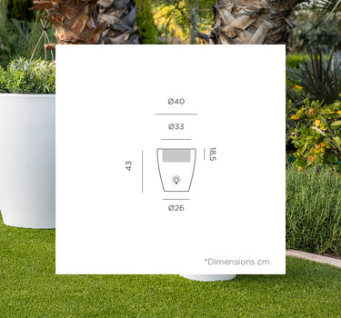 Round flowerpot with light VIOLETA 40
