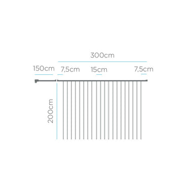 GUIRNALDA CORTINA DE LUCES PARA EXTERIOR LUCEO 3x2