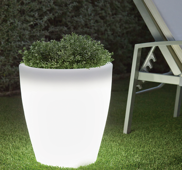 Round flowerpot with light VIOLETA 40